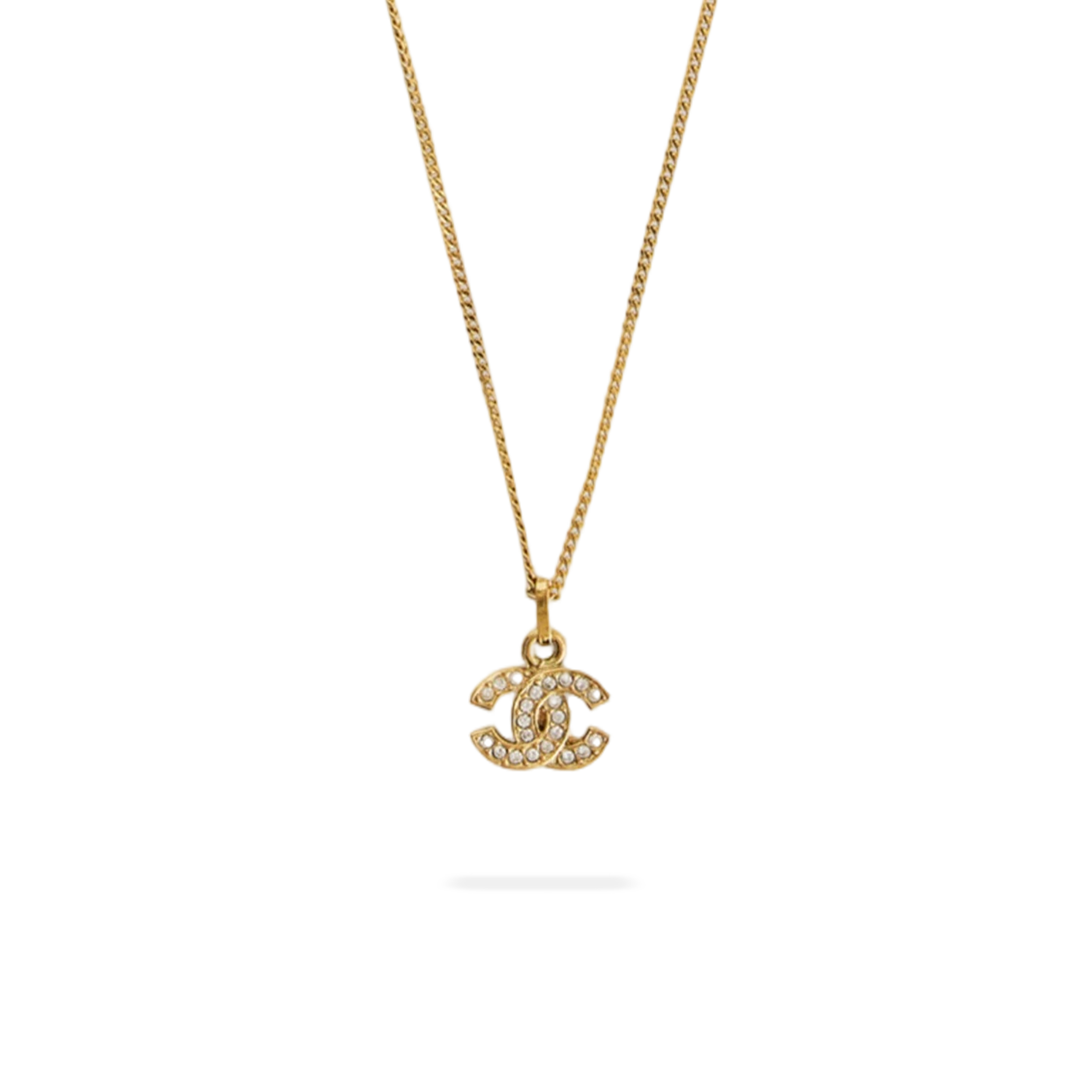 CHANEL CC MARK RHINESTONE PENDANT NECKLACE